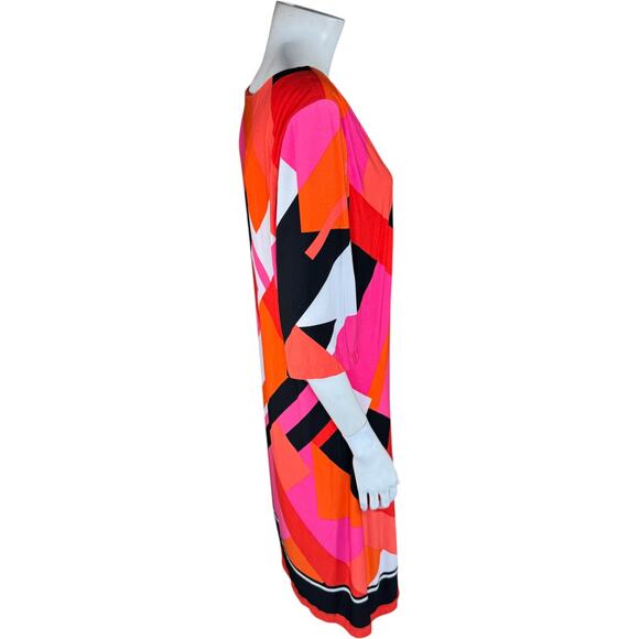 J Howard Shift Dress 18 Multicolor Geometric Half Sleeve Polyester Spandex - Picture 7 of 14